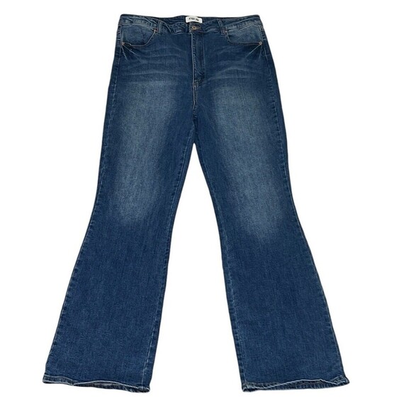 Cest Toi Jeans Size XL Womens Wide Leg High Waist Medium Wash Blue Denim‎ - Picture 1 of 8